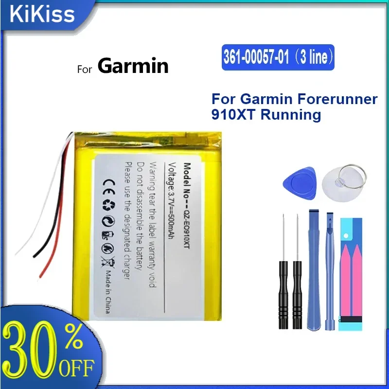 Battery 500mAh 361-00057-01 For Garmin Forerunner 910XT Running/for Triathlon Cycling GPS Smart Watch 910 XT