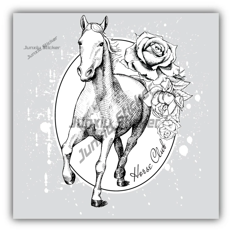 

Horse Club Label Sticker High-quality Outdoor Waterproofing Decorative Personality Decal New Stickers 2025 Scratch Cover Sticker