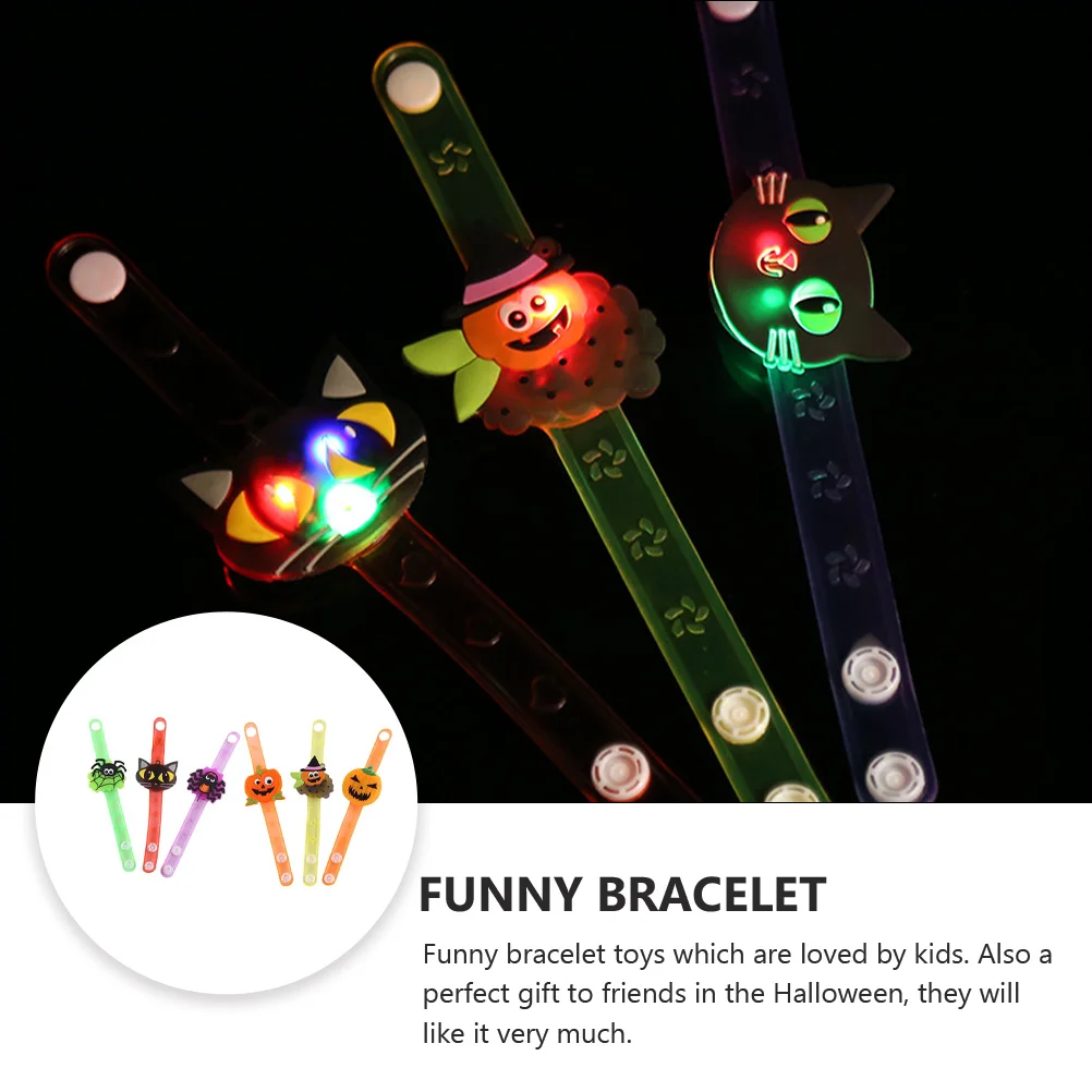 

6 Pcs Glowing Bracelet Funny LED Luminous Bangle Pvc Softer Child Wrist Jewelry Chic Wristband