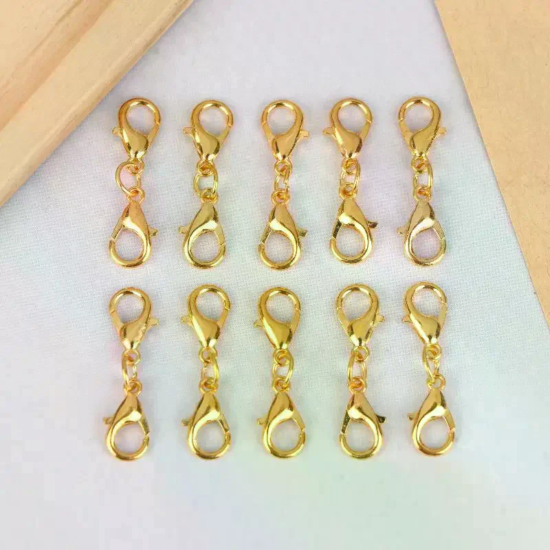 

10/30Pcs Handmade Bracelet Necklace Connector Double Lobster Clasp Suitable For DIY Jewelry Making Accessories