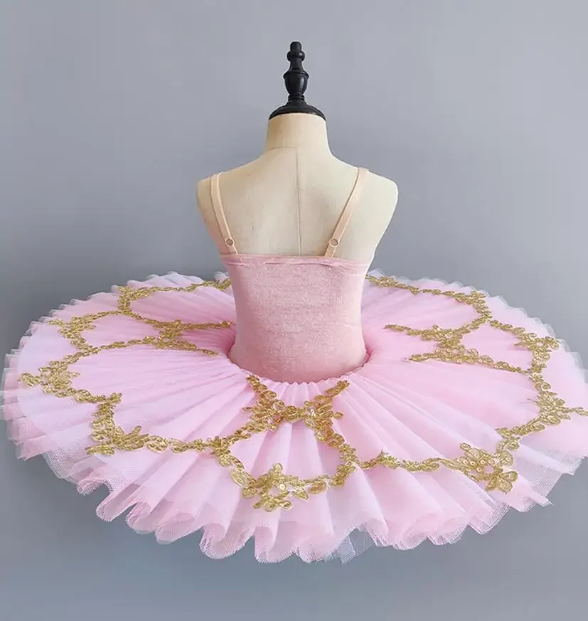 Blanc rose professionnel Tutu Ballet enfant lac des cygnes Costumes enfants crêpe Tutu ballerine robe Ballet Tutu pour les filles