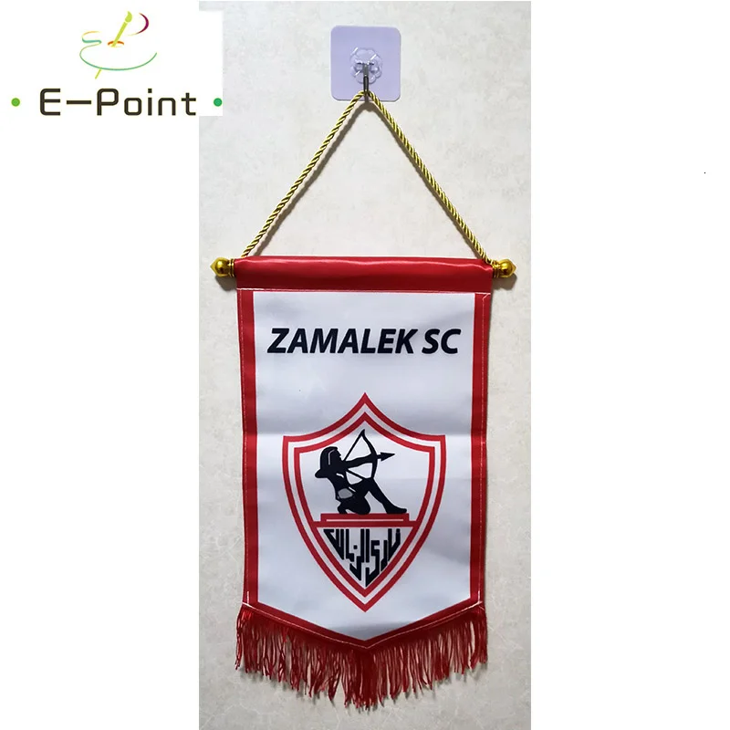 Egypt Football Club Zamalek SC Flag 36cm*23cm Size Double Sides Christmas decorations Hanging Flag Banner Gifts