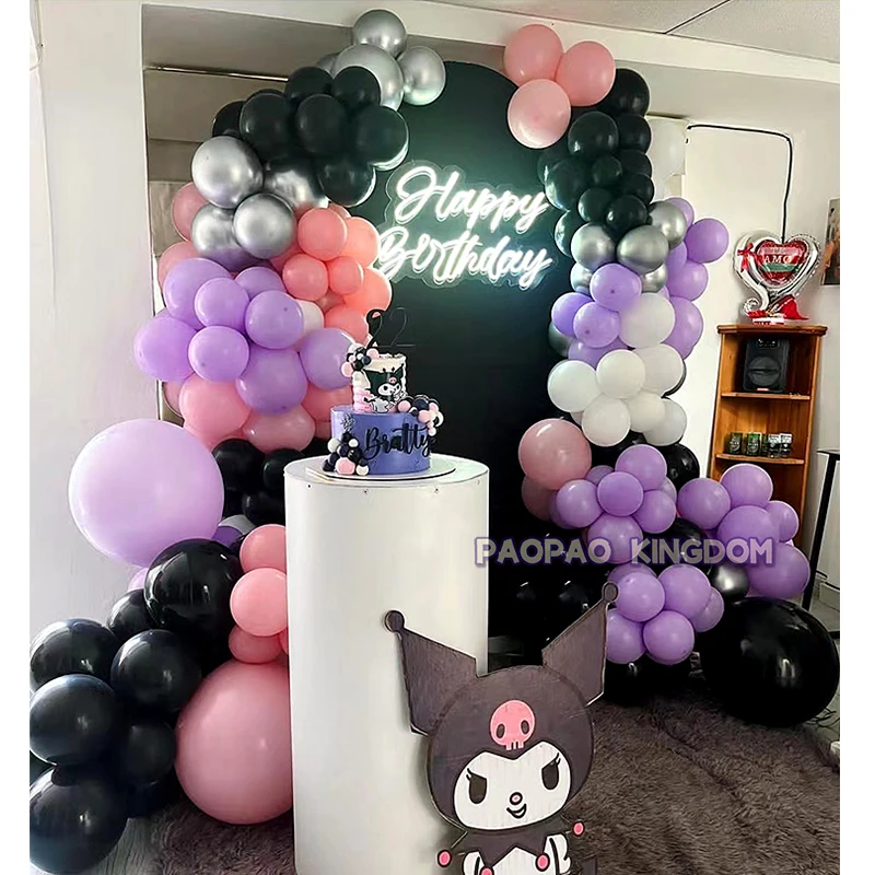 Sanrio Kuromi Balloon Garland Arch Kit Party Decorations Cinnamoroll Kuromi Birthday Party Mymelody Balloon Kids Gifts Toys
