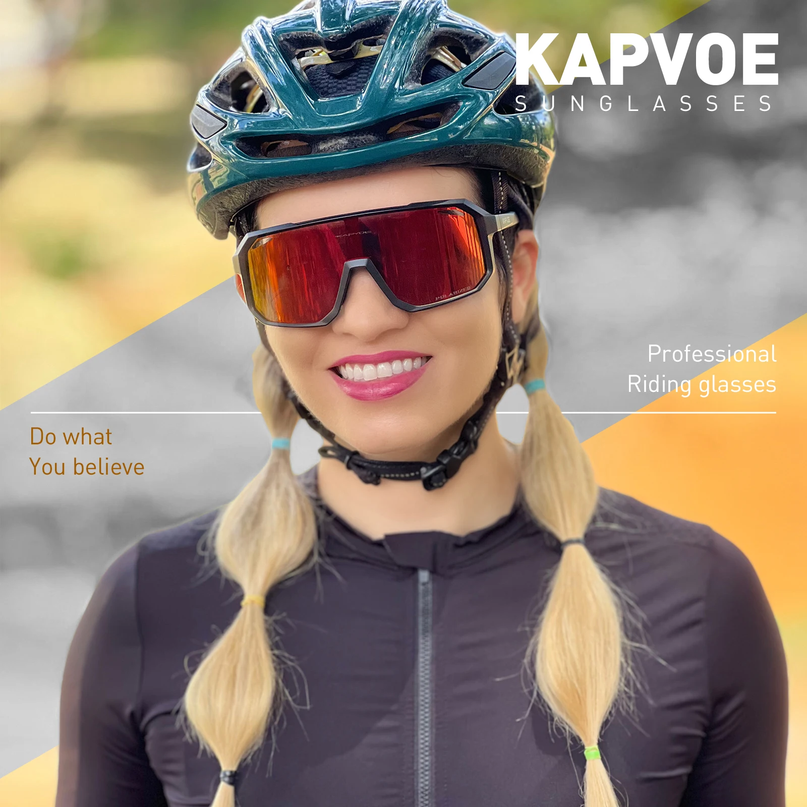 Kapvoe Polarized Cycling Glasses Mens Sunglasses for Mountain Bike Road Bicycle Eyewear Cycle Goggles Sports UV400 Polarized MTB