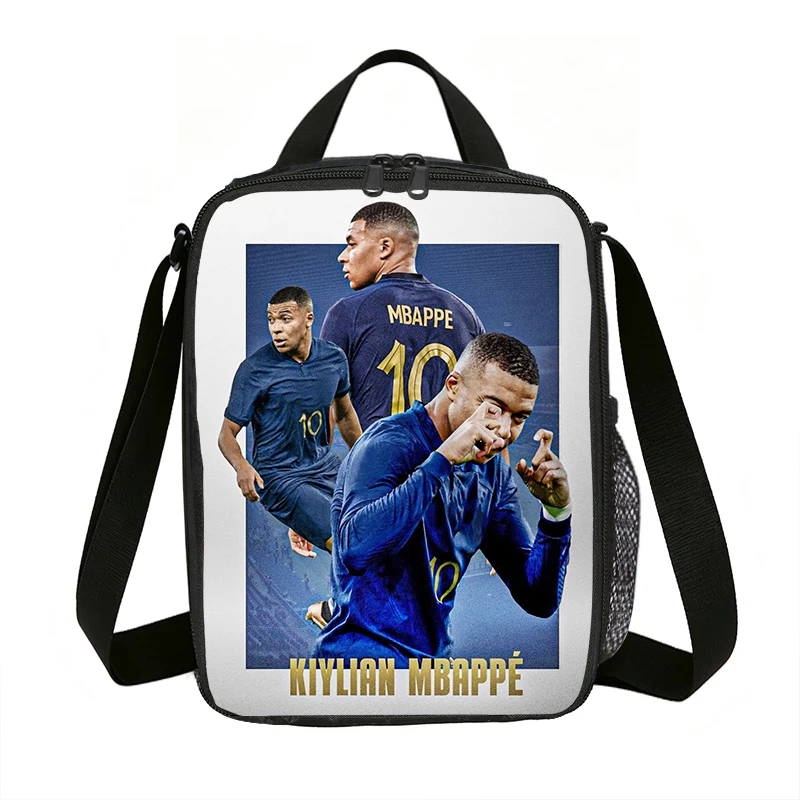 Learn, Travel Insulated Lunch Bags M-Mbappe Thermal Bag Football Star Lunch Container Leakproof Tote Lunch Box Food Storage Bags