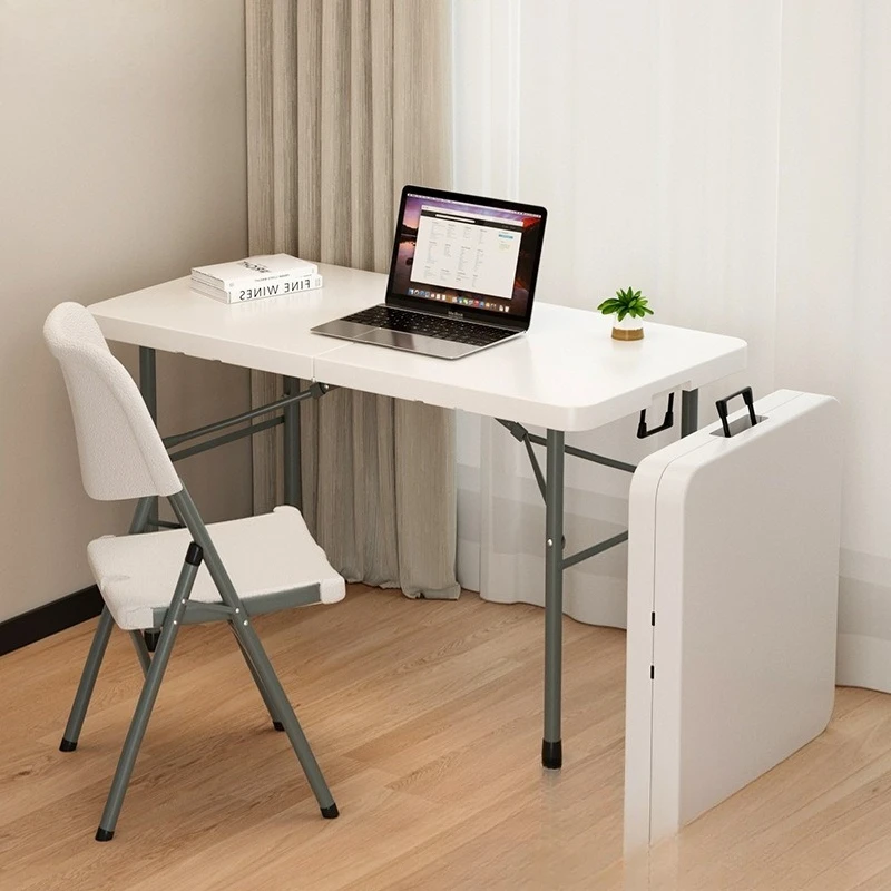 

Foldable simple household dining table Outdoor stalll Portable rectangular dining mall apartment computer desk