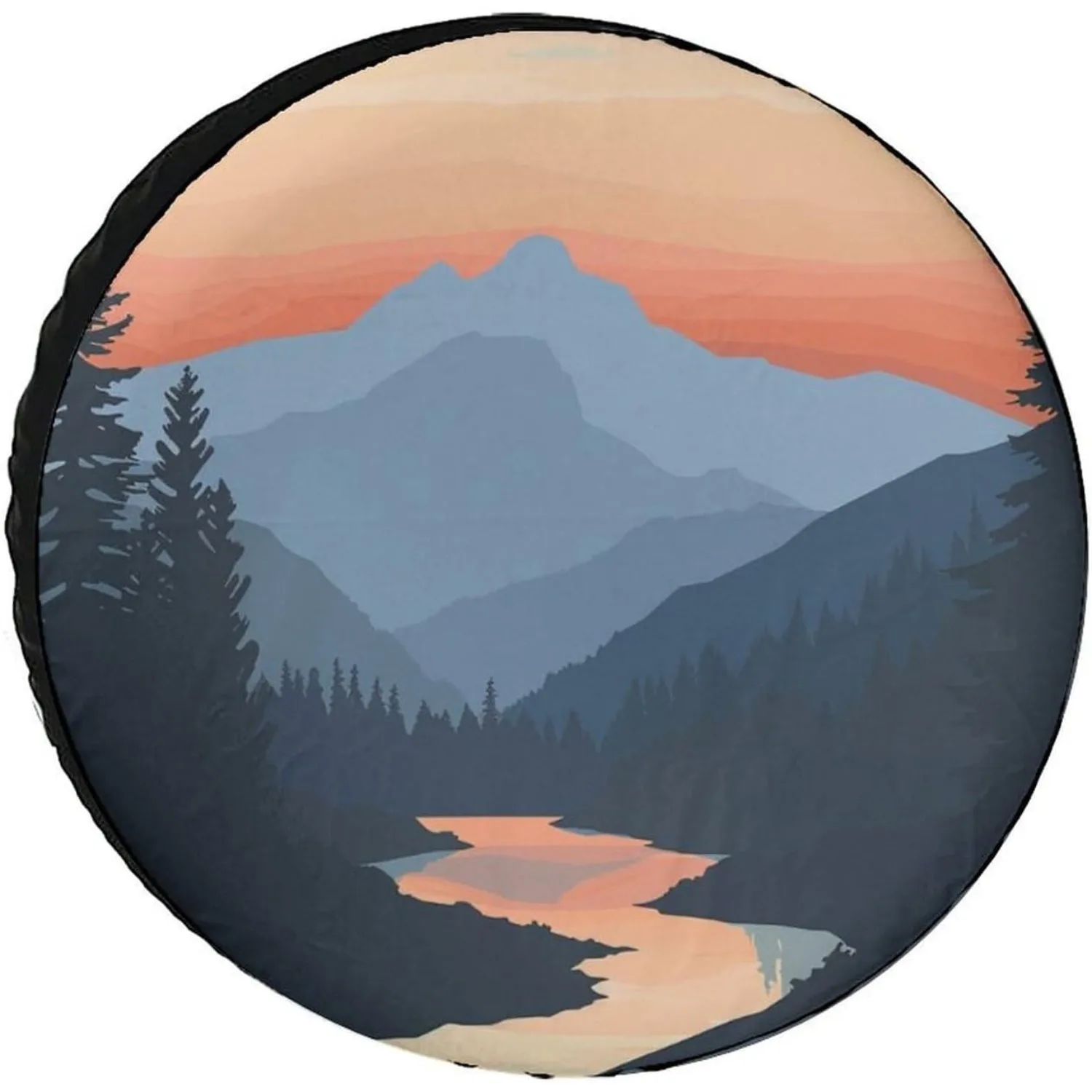 1pc Abstract Caiyun Mountain Spare Tire Cover, Universal Tire Cover, Trailer Rv Van SUV Truck Camper, And Universal Wheel Tire C