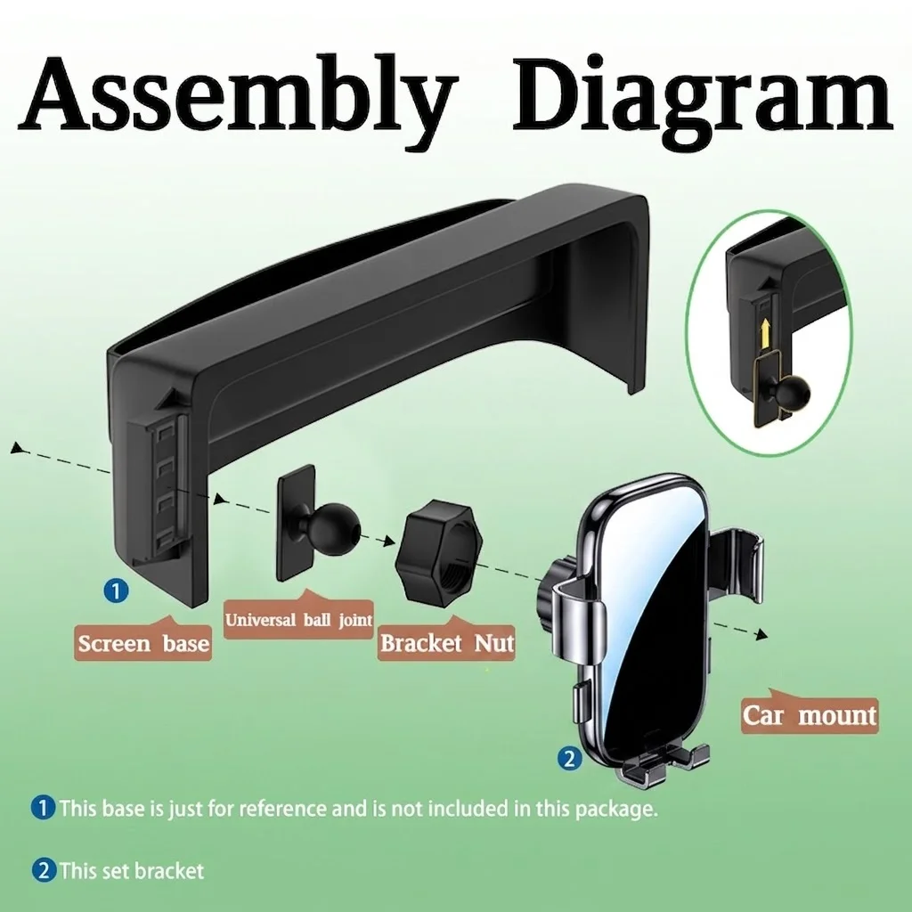 Car Phone and Navigation Mount Designed for Toyota Corolla and Corolla Cross (LHD Models, 2019-2025) with 8inch or 9inch Screens