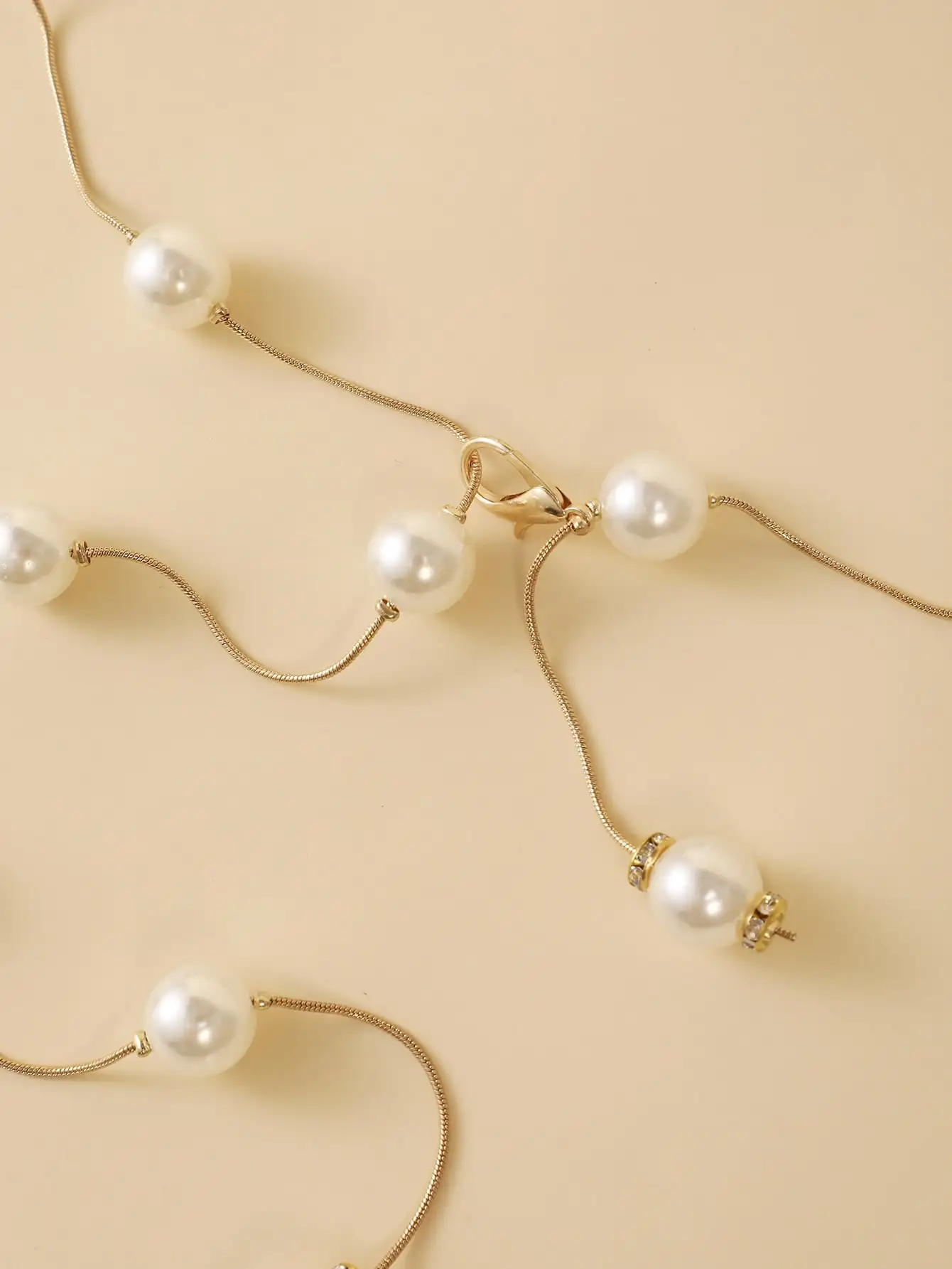 Faux Pearl Decor Chain Belt