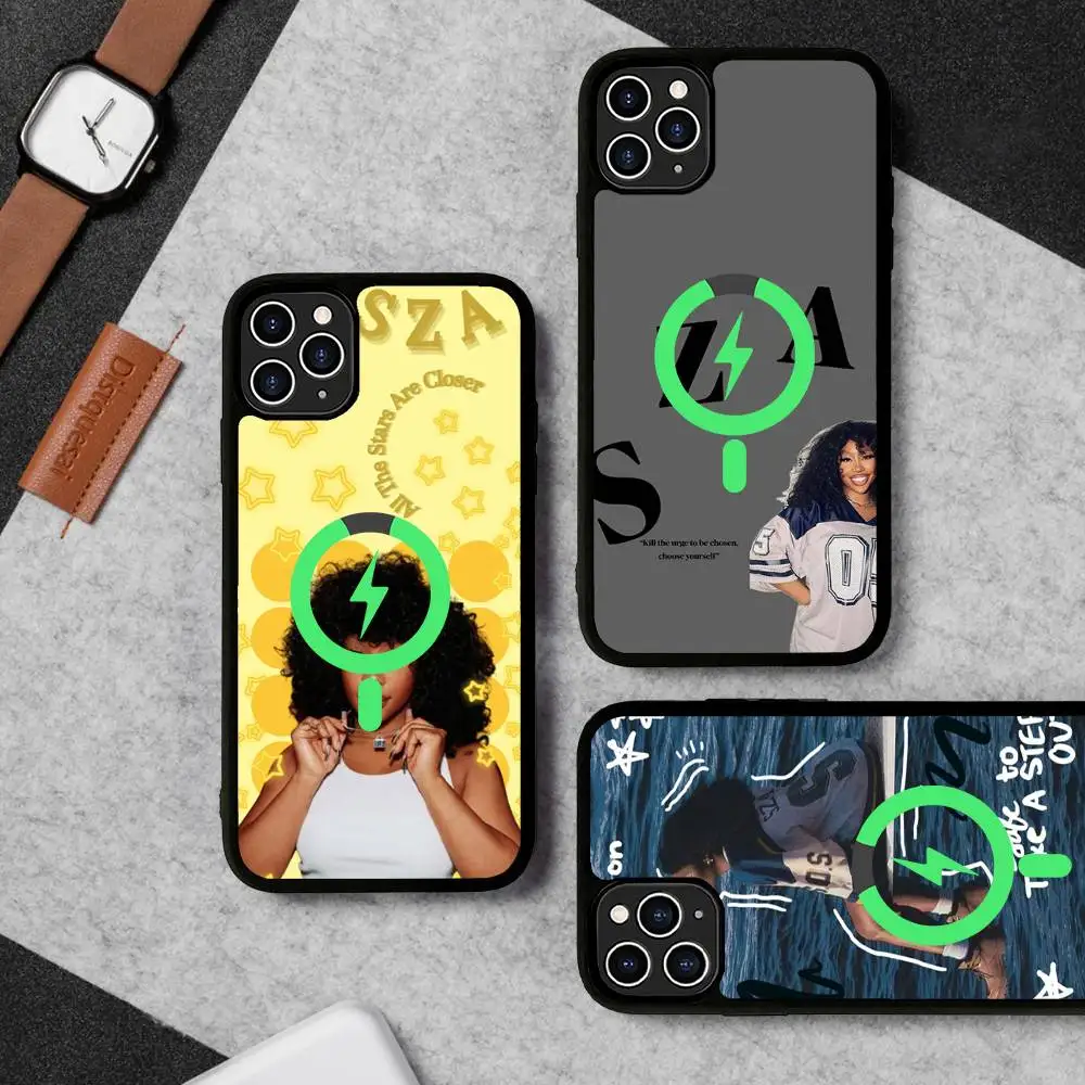 

Pop Singer Sza Magnetic Case For iPhone 17 16 14 13 12 11 15 Pro Max Plus Wireless Charge Phone Cover