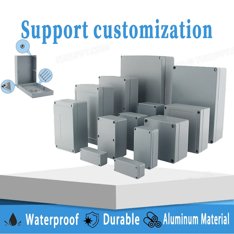 Aluminium Enclosure Waterproof Box Electronics Housing Alloy Case IP67 Project Instrument Boxes Outdoor Metal Junction