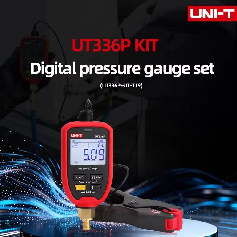 UNI-T Digital Pressure Gauge  UT336P KIT  with UT-T19 Temperature Clamp Bluetooth APP 8000 Data Storage for HVAC UT336P