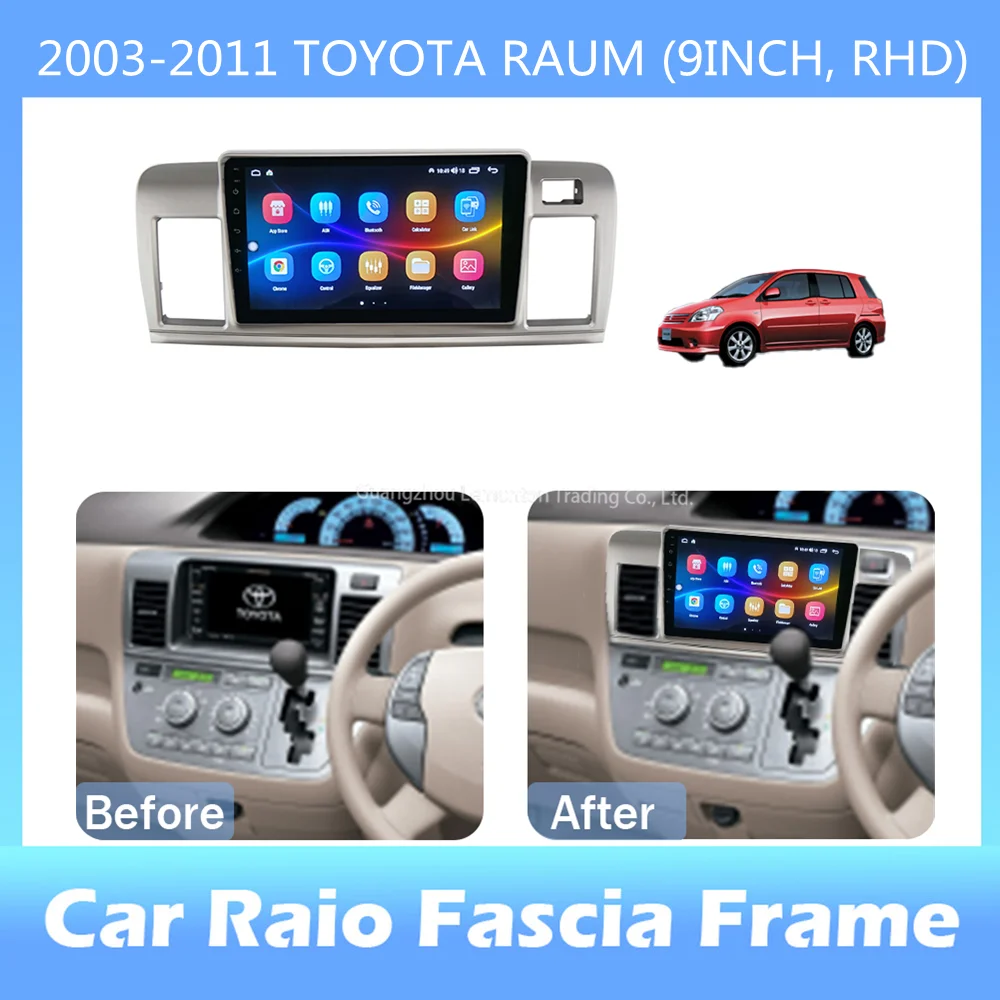 2 Din Car DVD Frame Audio Fitting Adaptor Dash Trim Kits Facia Panel 9inch For TOYOTA RAUM 2003-2011 Double Din Radio Player