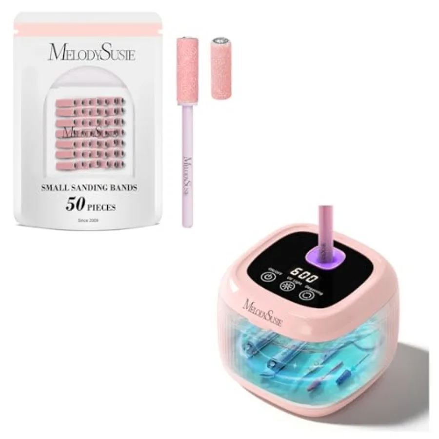 

50 шт. маленьких шлифовальных кругов с инструментом 2-в-1 для аппаратов для маникюра, розовые, высокопроизводительные и долговечные