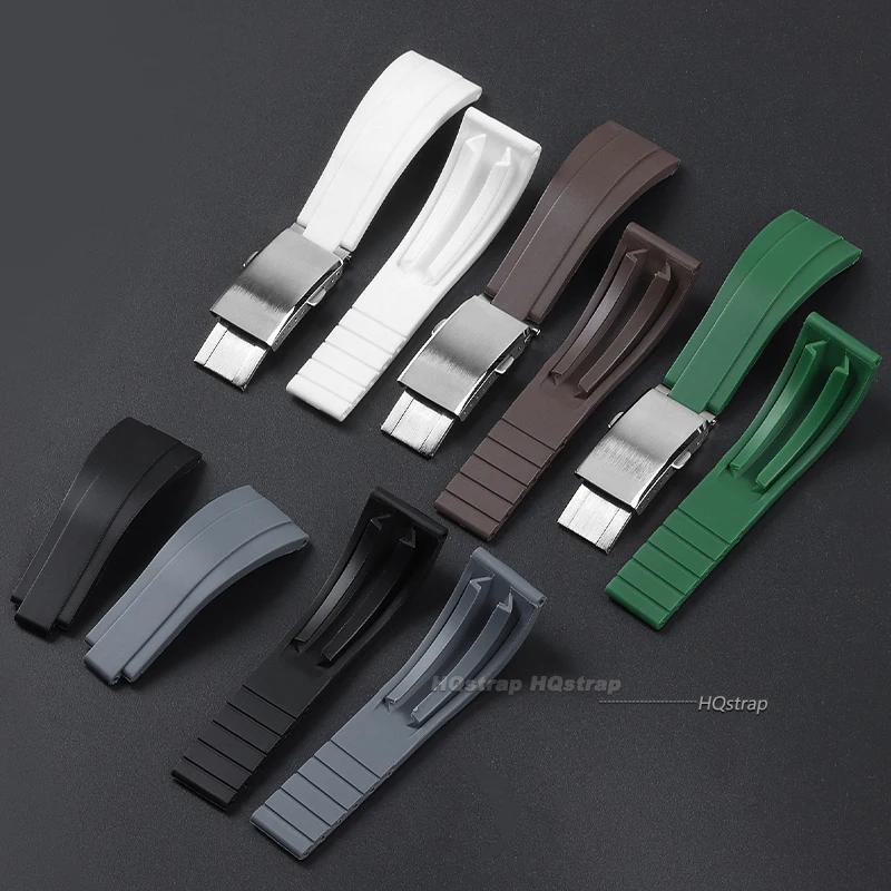 20mm Rubber Watchband Fit for Rolex Submariner GMT Master Daytona Silicone Strap Black Red Green Blue Watch Band Bracelet Belt