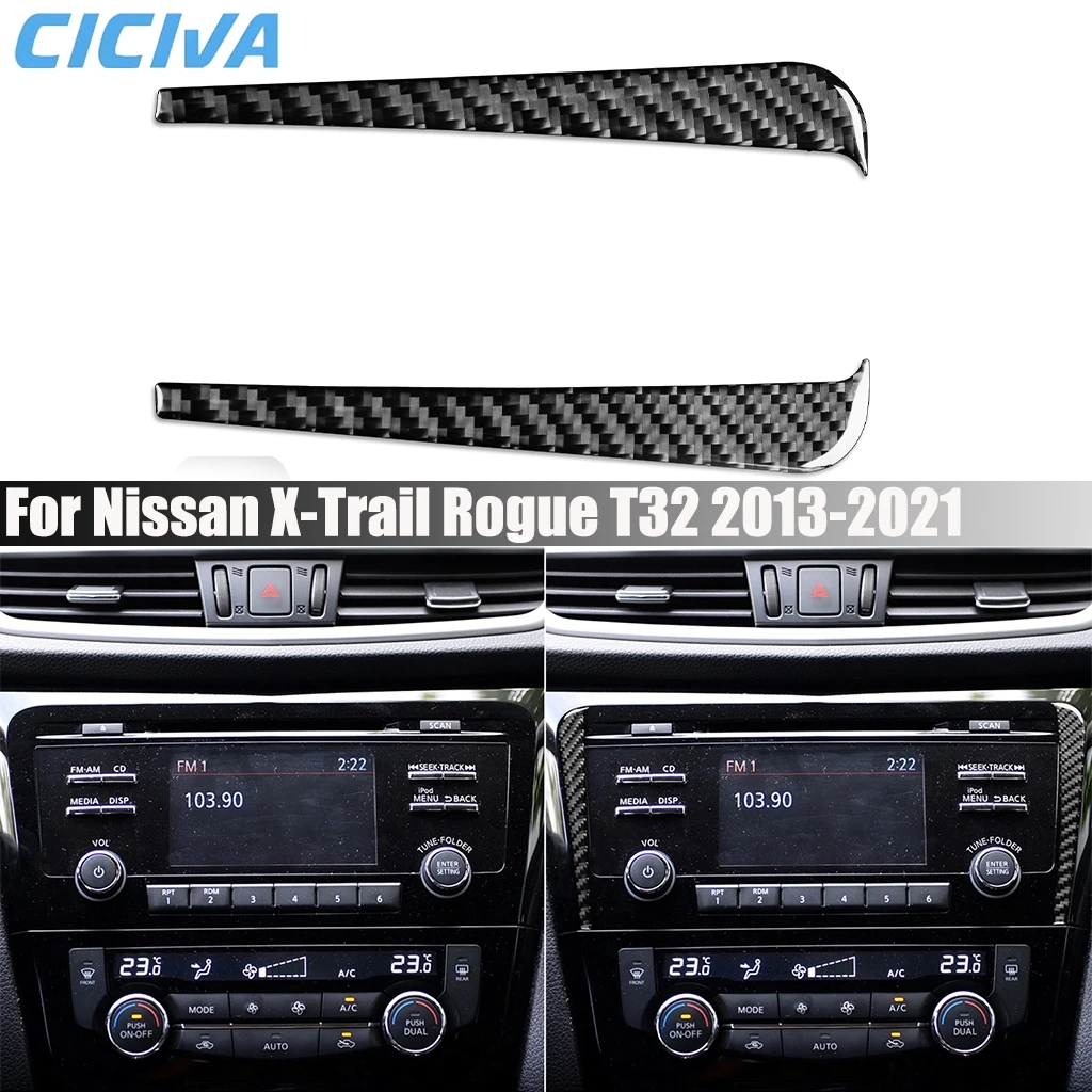 

Carbon Fiber Car Accessories Navigation Decorative Interior Cover Modified Trim Sticker For Nissan X-Trail Rogue T32 2013-2021