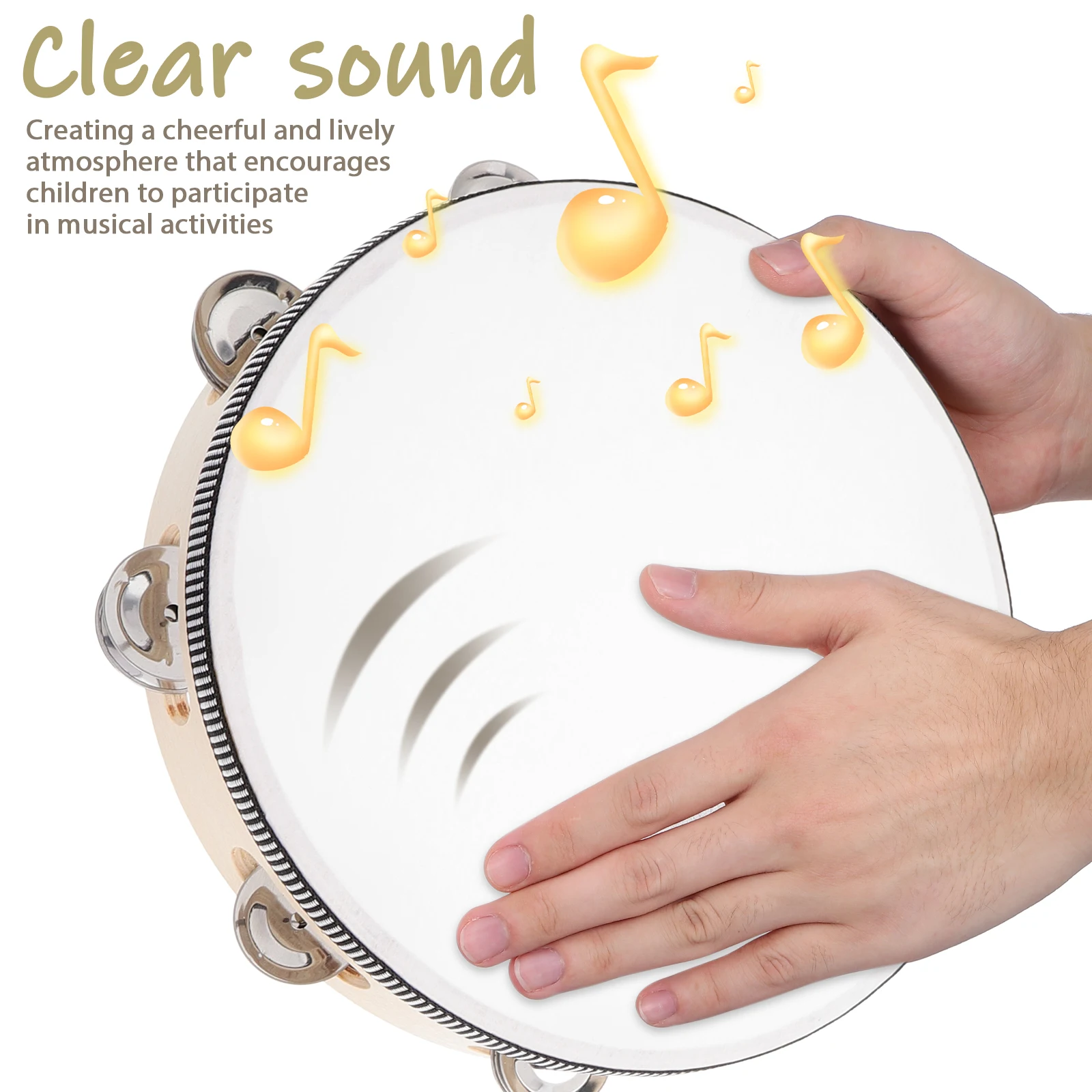 

3Pcs Wooden Hand Drum Educational Percussion Instrument for Kids Toddlers Preschool Music Class Dance Performance Rhythm