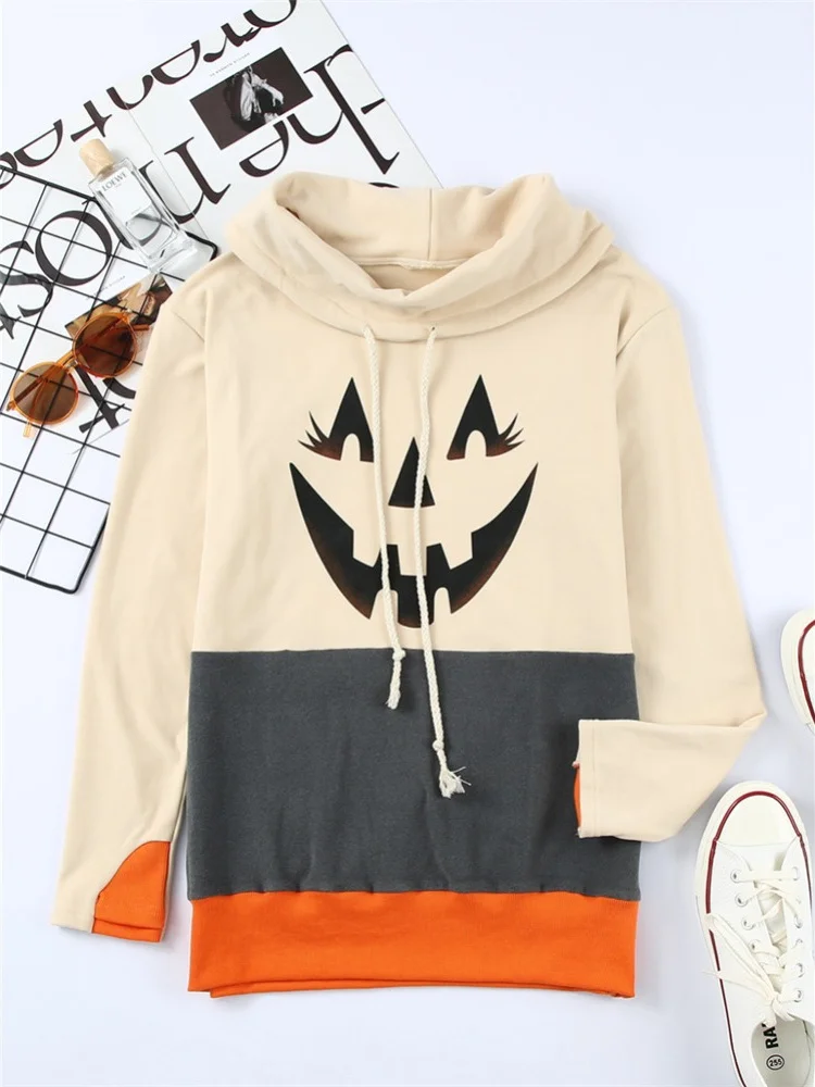 

2024 Funny Halloween Pullover Winter Fall Long Sleeve Holiday Costume Cosplay Hoodies Pumpkin Loose Kpop Graphic Sweatshirts