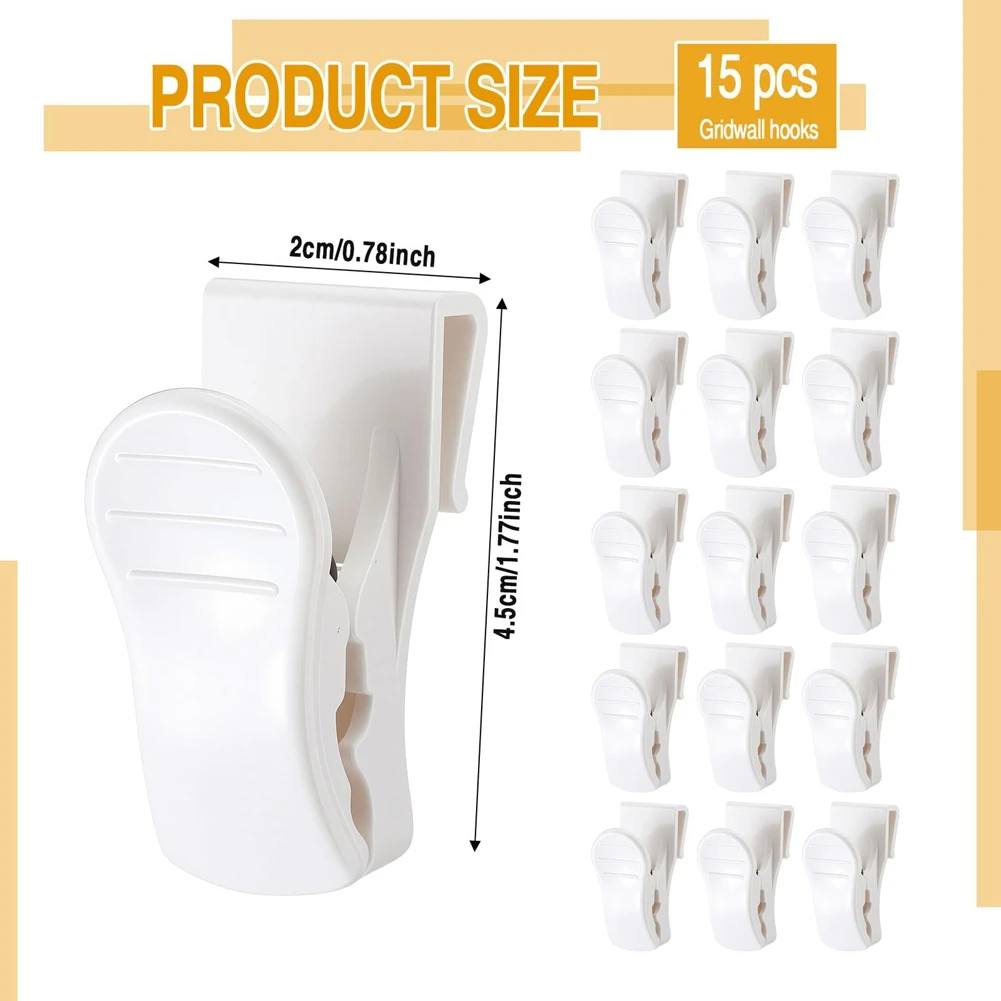 ABFU-Clips For Grid Wall Hooks 16Pcs Gridwall Accessories Hanging Display Sign Holder Panel Wall Wire Rack For Retail,Home