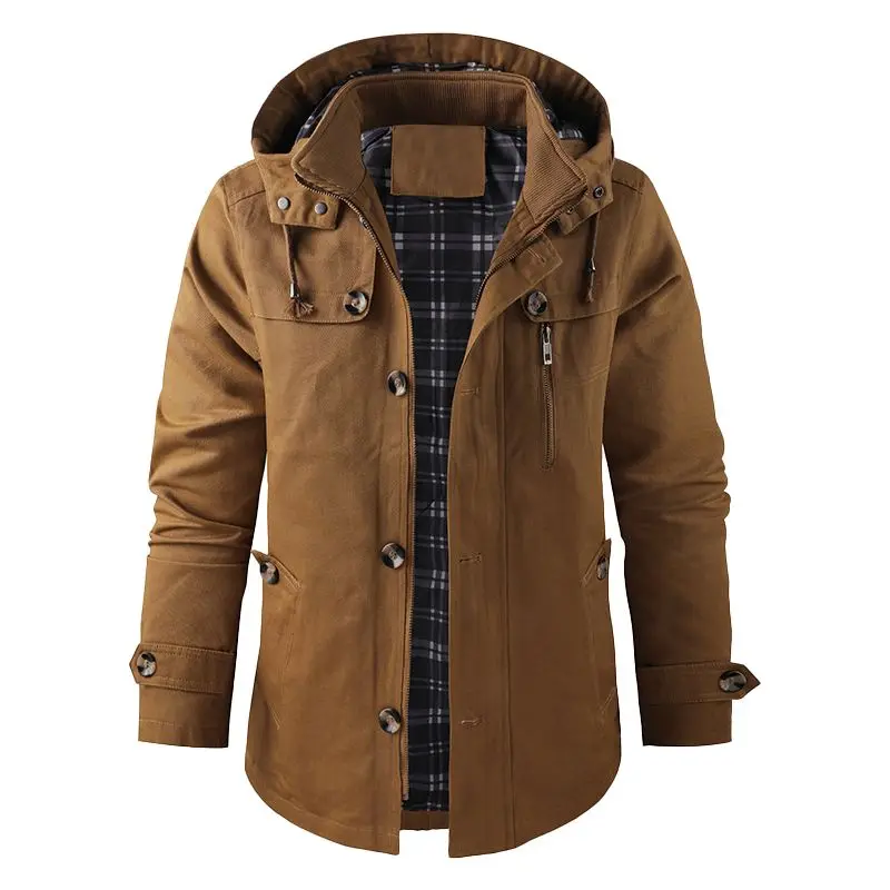 

Men Bomber Jacket Zipper Windbreaker Military Tactical Coats Multiple Pockets Hooded Outdoor Outerwear Sports Jackets New