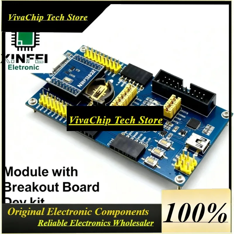 VivaCnRF51822 BLE 4.0 ARM Cortex-M0 Development Board Kit For IoT, Wearable, Smart Home, 32KB RAM