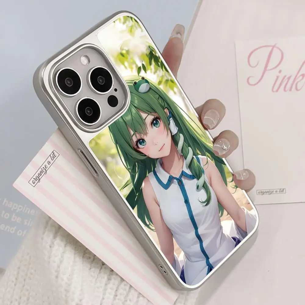 

Touhou Kochiya Sanae Mobile Phone Case for iPhone 17 16 15 14 13 12 11 Air Pro Max Plus Silver Plating Colorful Cover Smartphone