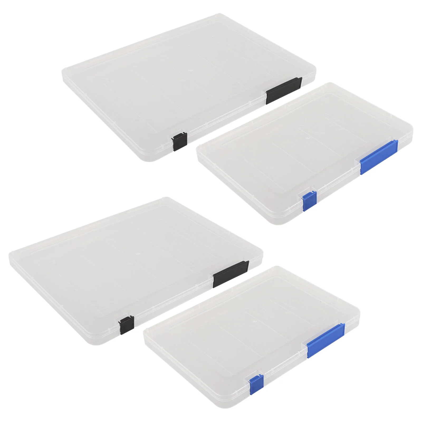 

4pcs File Storage Box A5 PP Plastic Folder Organizer Portable Project Case Transparent Document Holder Foldable