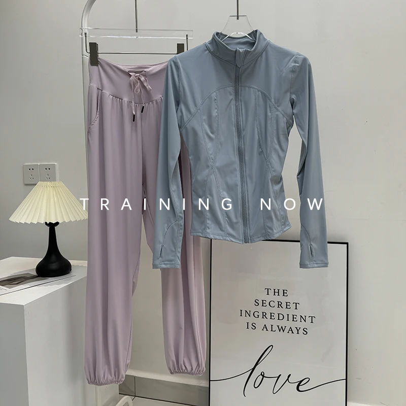 

Running sportswear suit for women in autumn and winter outdoor gym yoga quick-drying clothing professional slimming badminton