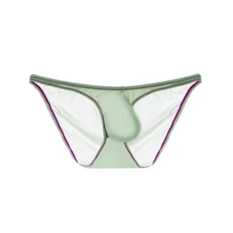 

Классическое мужское нижнее белье небольшого размера, летние модные персонализированные трусы из тонкого ледяного шелка с низкой посадкой.