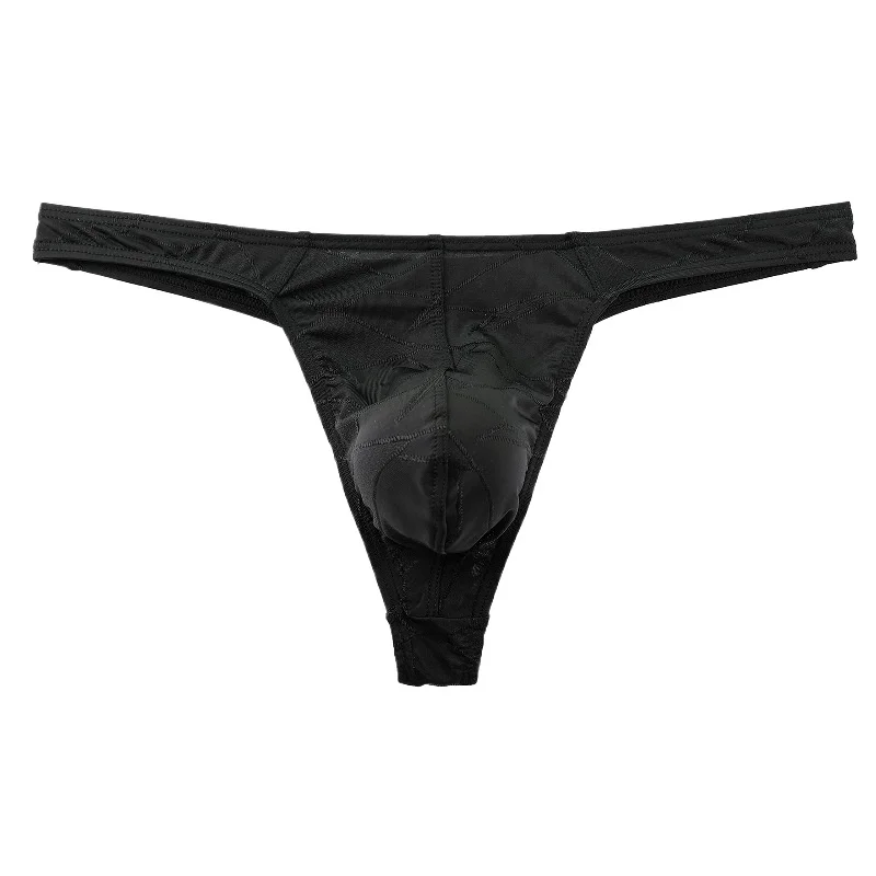 Men Jockstrap Panties Sexy Summer Ice Silk Thin Low-Rise Thong Underwear U Convex Pouch Lingerie Underpants Bikini Slip Homme