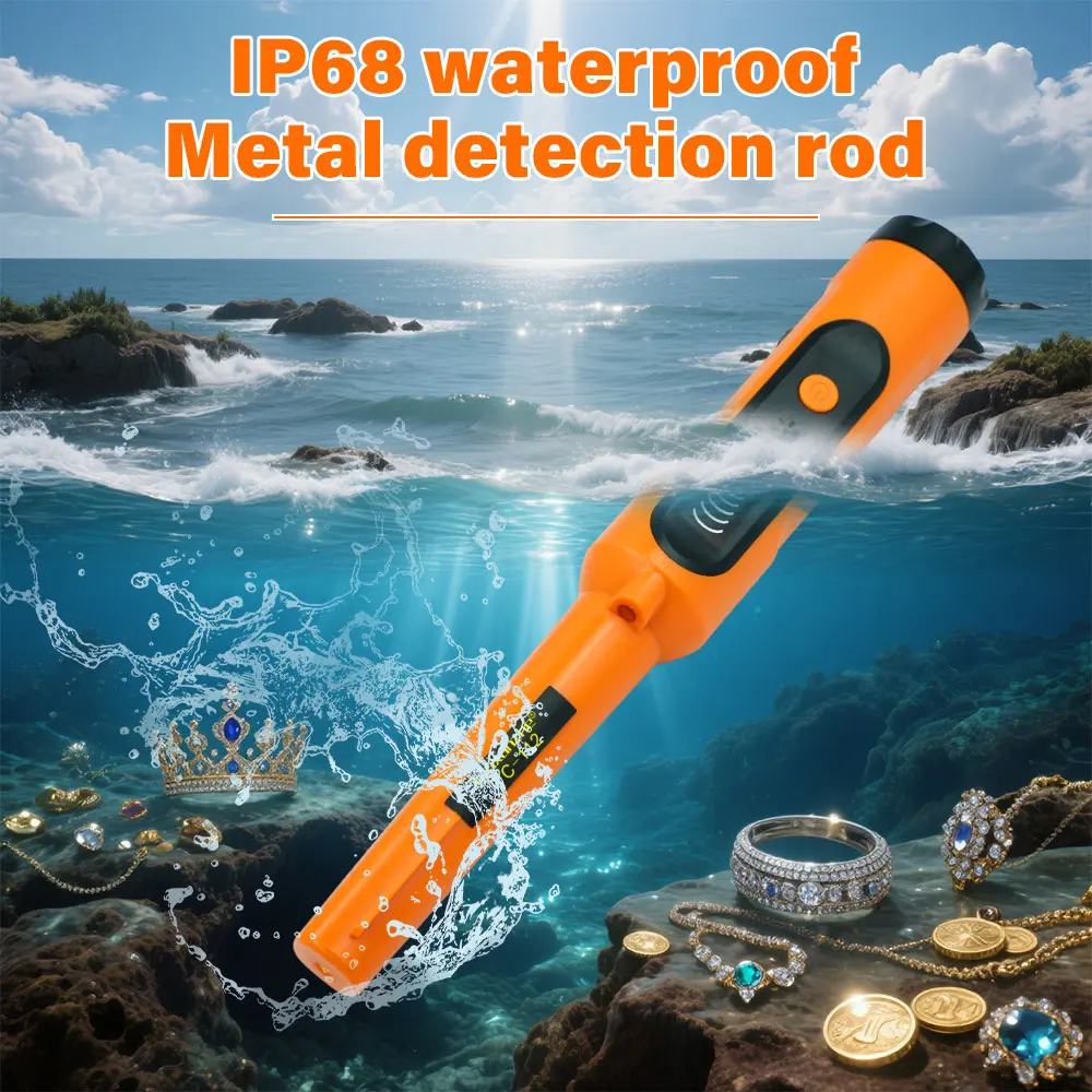 Handheld Metal Detector TC-112 Waterproof Pinpointer with 360° Side Scan Tech for Outdoor Treasure Hunting Gold Search
