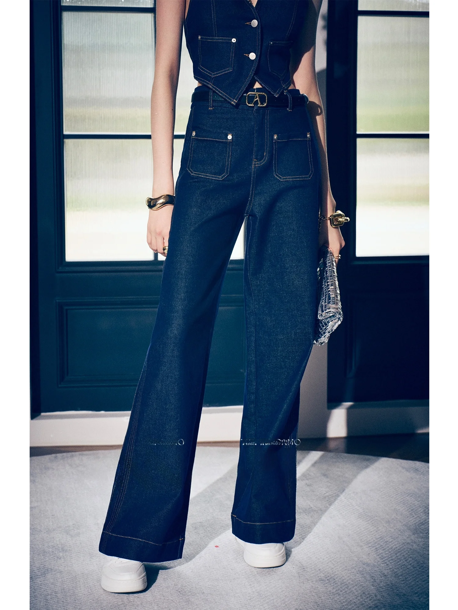 

Прямые джинсы с высокой талией, женские облегающие оригинальные джинсы, повседневные хлопковые эластичные джинсовые брюки Annaspeak Miaozi Chen Number