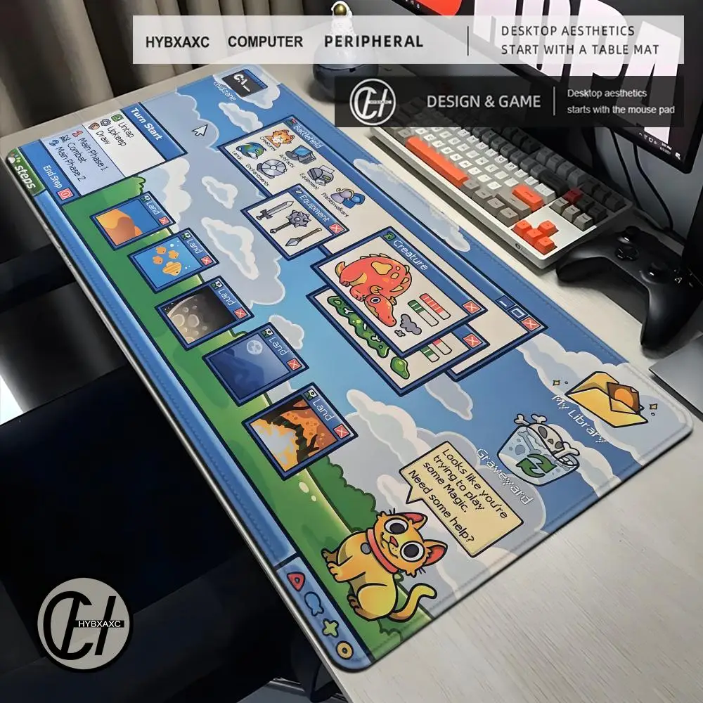 HD-Druck XXL Lustiges Frosch-Meme Mauspad MTG TCG Mauspad Großes Rutschfestes Anti-Ausfransen-Tastatur-Mauspad Ergonomische Büro-Gummi-Schreibtischunterlage