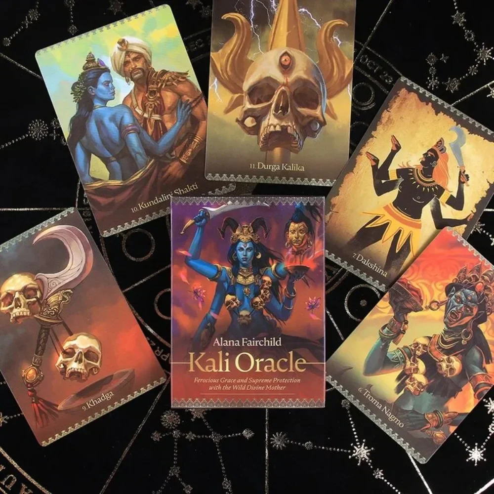 Fast Ship Kali Oracle Ferocious Grace และ Supreme Protection ด้วยการ์ดแม่เทพป่าไพ่ทาโรต์ Divination Card