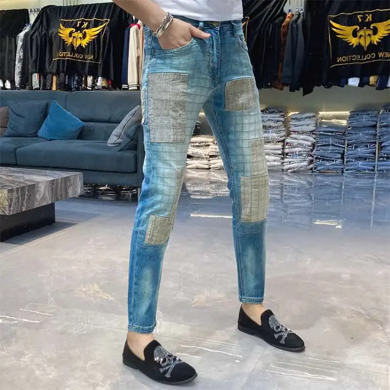 

Mens Jeans Brand Fashion Personality Embroidered Slim Fit Stretch Streetwear Jeans Slim Trendy Skinny Jeans Men Men Clothes 2025