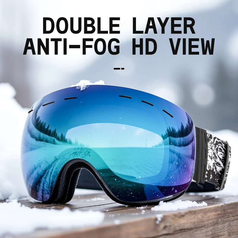 

Winter Professional Ski Glasses, Double-Sided, Anti-Fog, High-Definition, Full Revo Lens, Clear Field View, Snow Goggles