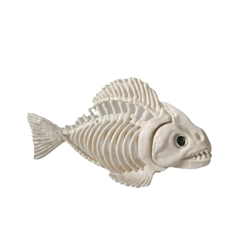 New Halloween Decorations Realistic Fish Bones Animal Skeleton Skeleton Ornaments Simulation Funny Plastic Fish Decoration Props