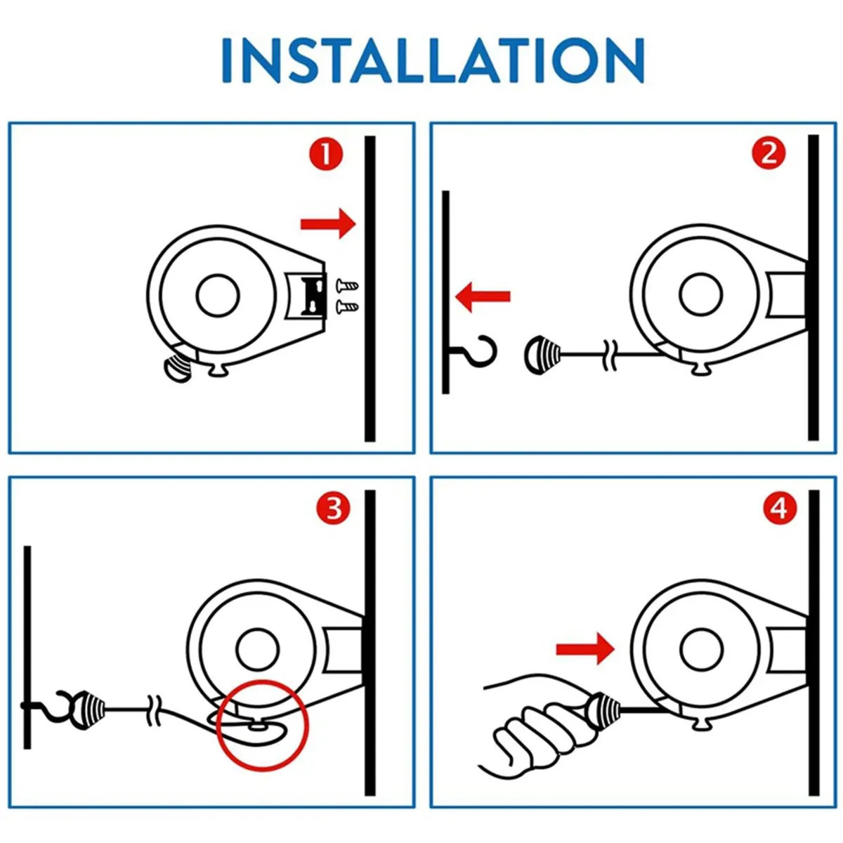 【COUNTDOWN DEAL】 Retractable Washing Line 15m Strong, Automatic Retraction Indoor & Outdoor Use