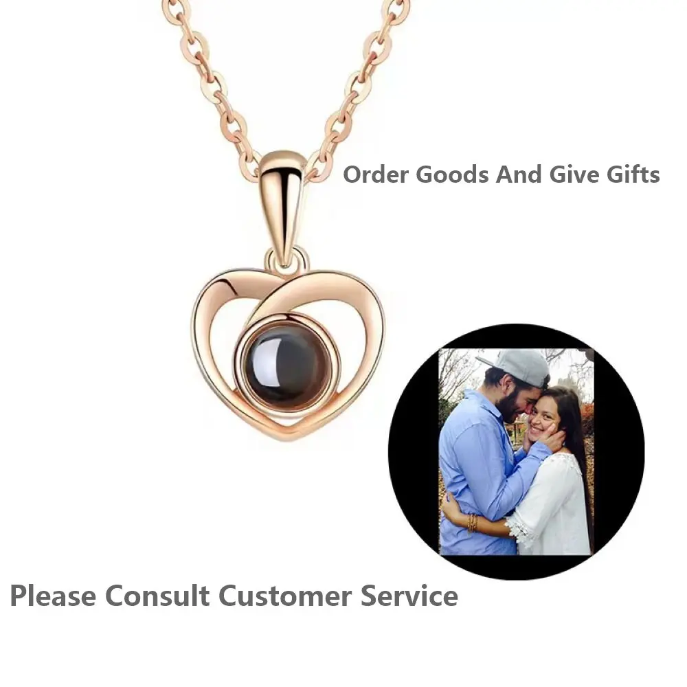 Custom Projection Photo Multi-Style Pendant Necklace Mother\'s Day Birthday and Christmas Gifts Personalized Memory Collection