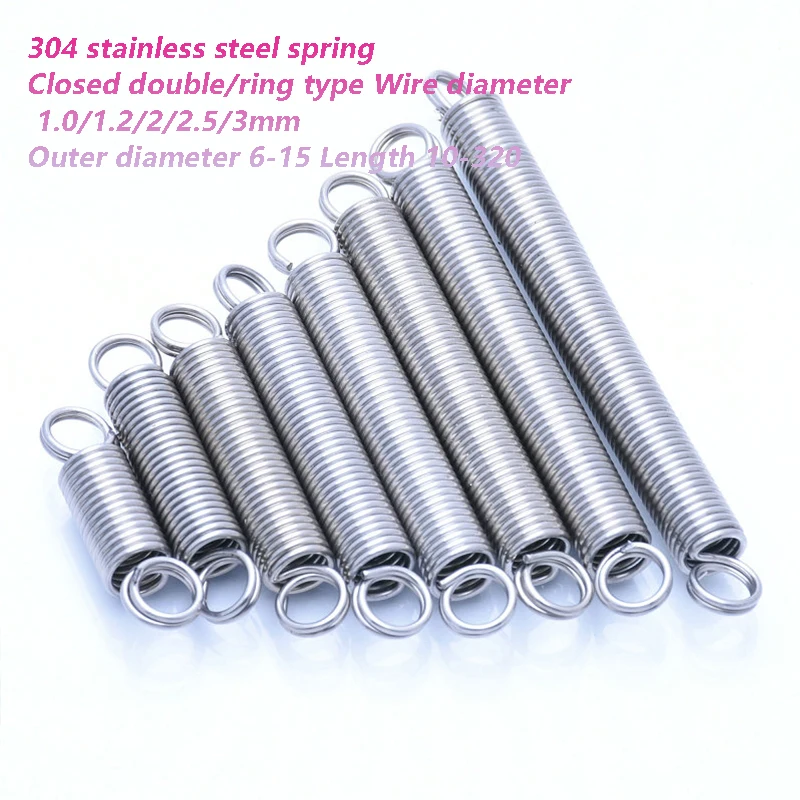 

Stainless Steel Shut up S Hook Tension Spring 1.5 Cylindroid Helical Draught Extension Expansion Tensile Spring Length 30-320mm