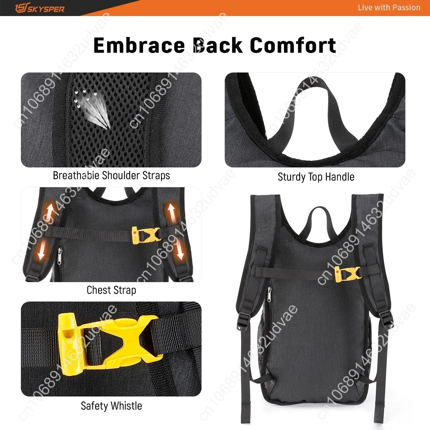 SKYSPER 15L/20L Foldable Hiking Backpack Lightweight Packable Travel Daypack with Chest Strap Small Folding Pack for Walking