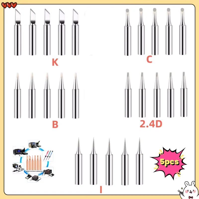 

5-25pcs Soldering Iron Tip pure copper soldering tip Electric Soldering Iron Head Set 900M Inside Hot Bare Copper Welding Tools