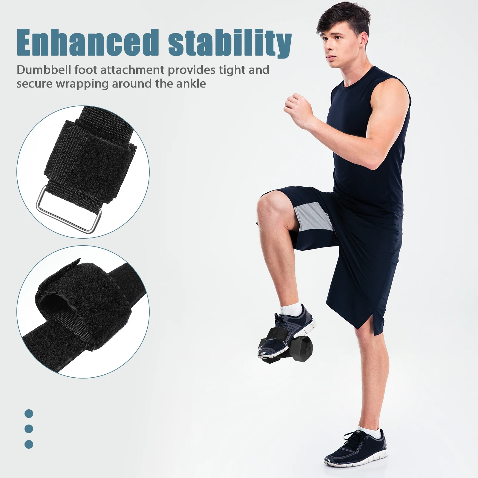 

2 pcs Adjustable Ankle Straps Dumbbell Foot Attachments For Weight Lifting Leg Workouts Gym Equipment Workout Straps Hamstring