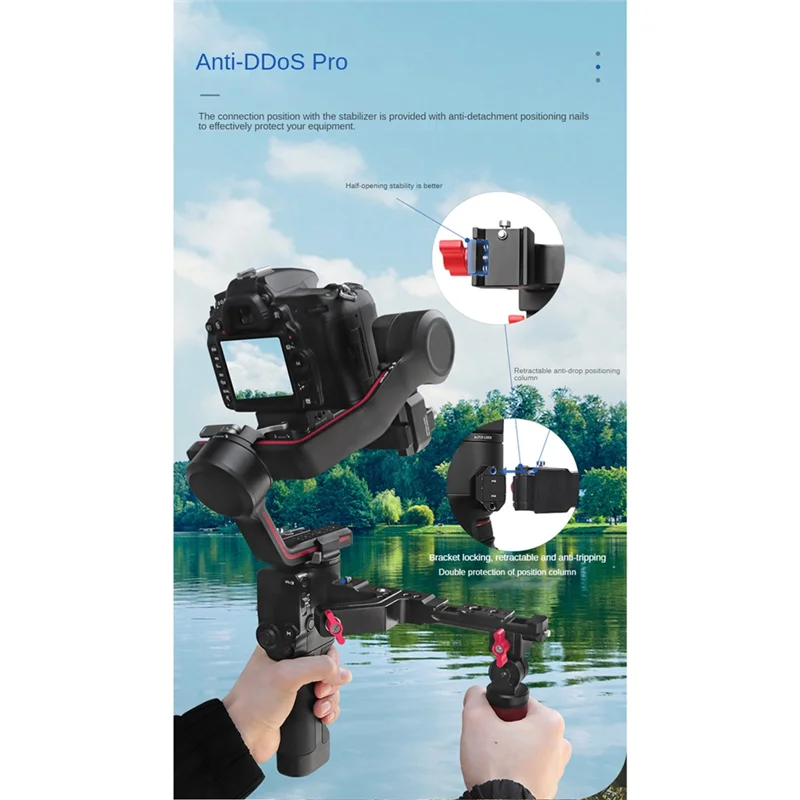 For DJI Handheld Stabilizer Expansion Gimbal Bracket Multi-Functional Folding Dual-Use Rosewood Lifting Pot Handle Durable , A