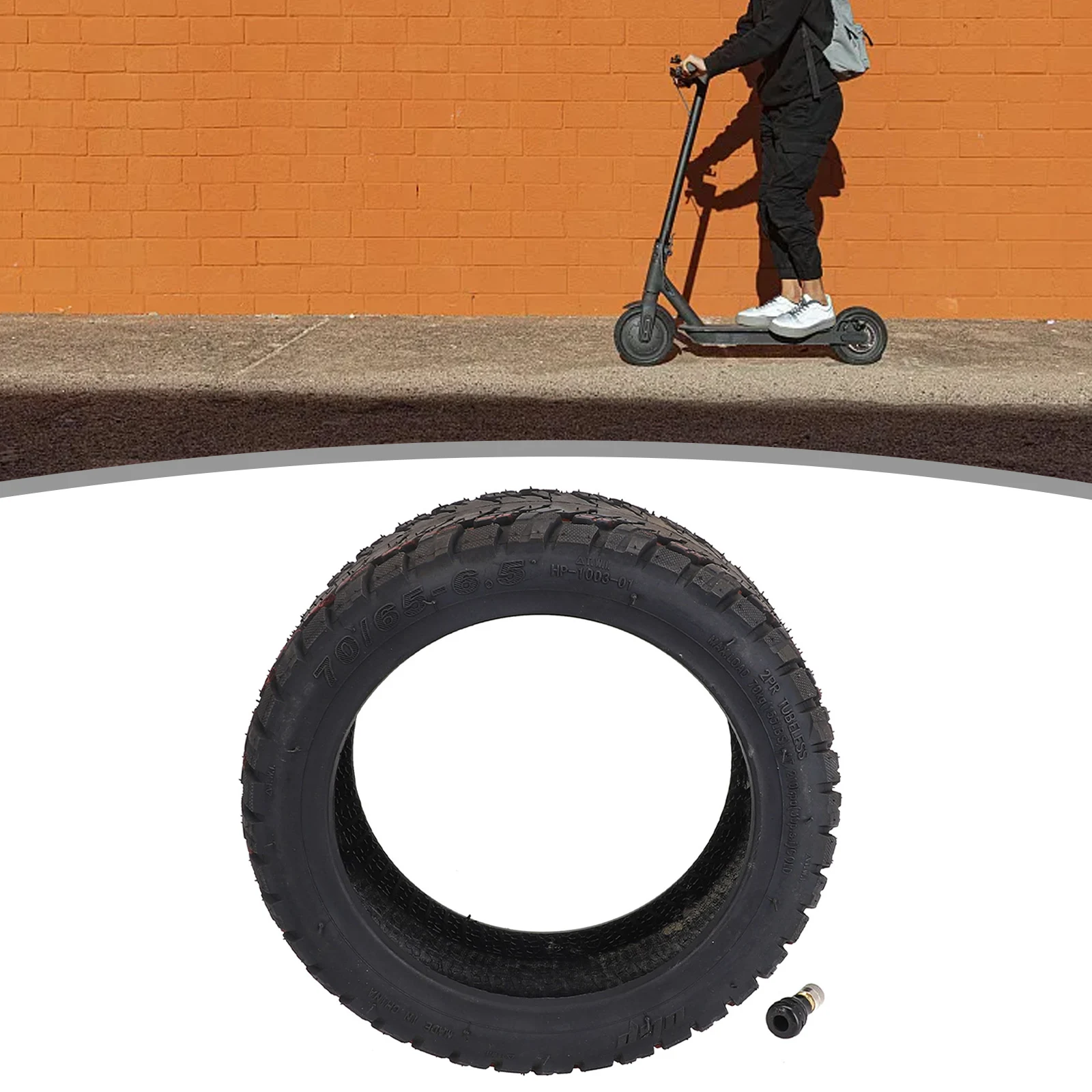 Reliable Replacement Option, Offroad Tubeless Tyre, 10 inch 10x2 75/6 5 Tire for Electric Scooter, Long lasting