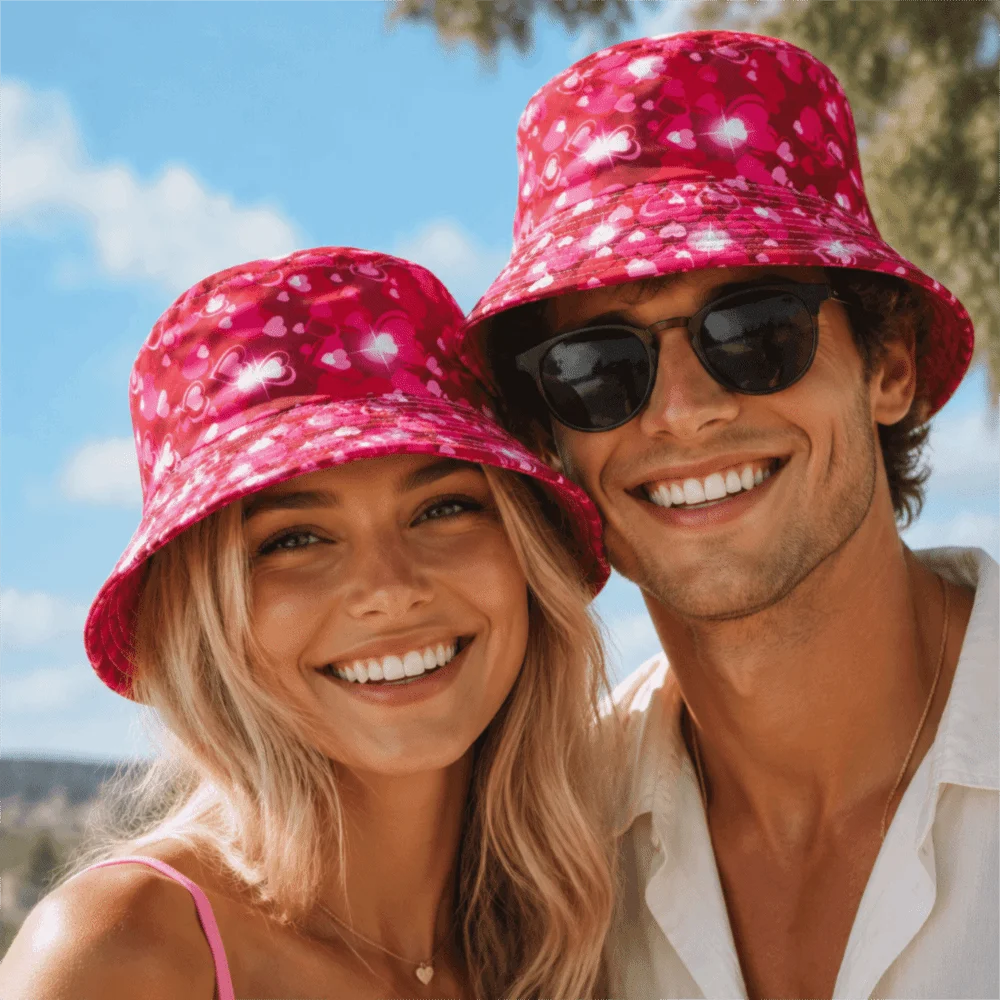 Fashion Geometric Graffiti Bucket Hat Breathable Foldable Fisherman Hat Portable Sun Protection Double Sides Hat Beach