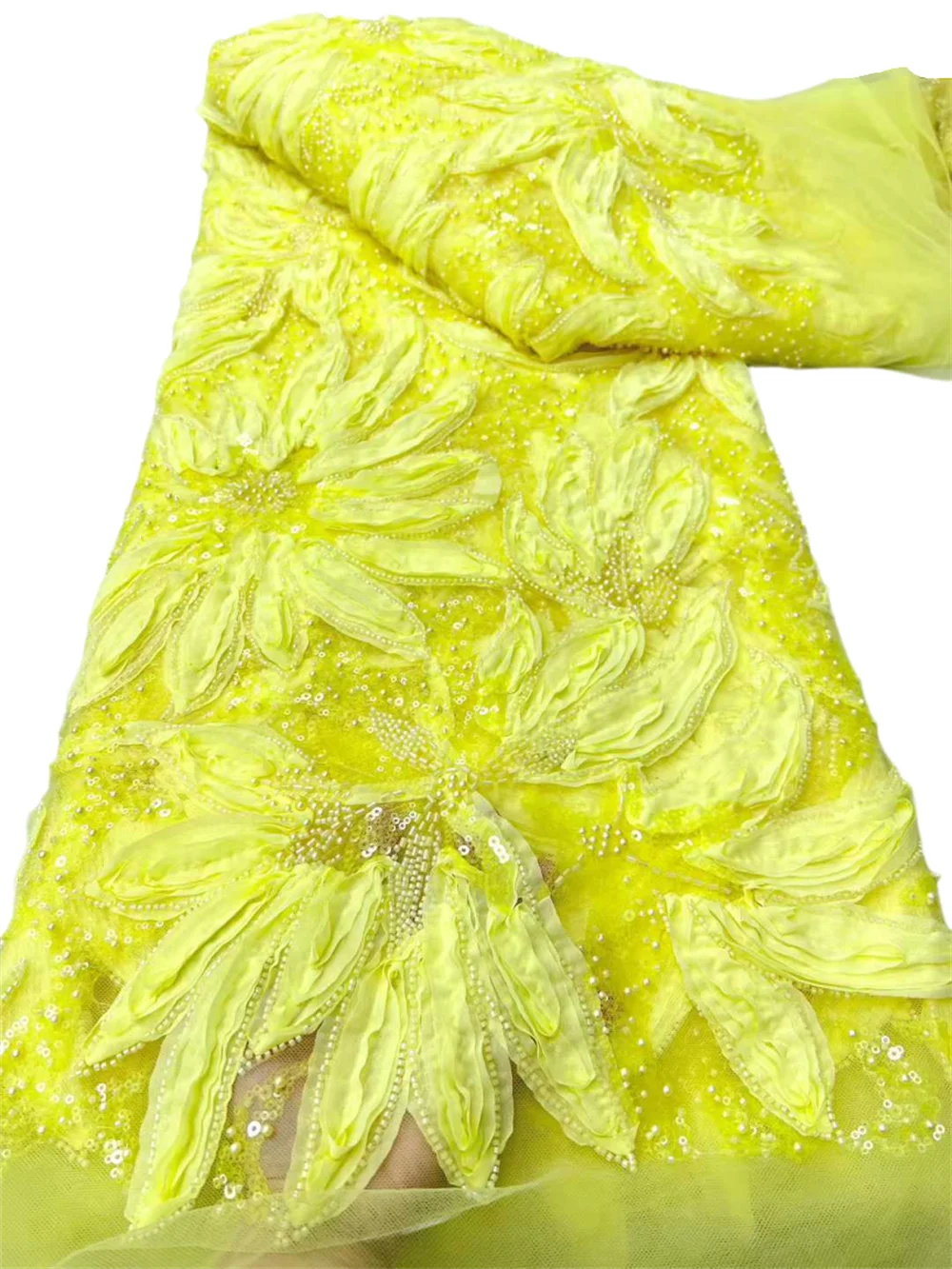 

Fashion African Nigerian 2026 Beaded Emboridery Lace High-End Luxury French Sequin Net Lace Fabric For Wedding Party Dress Women