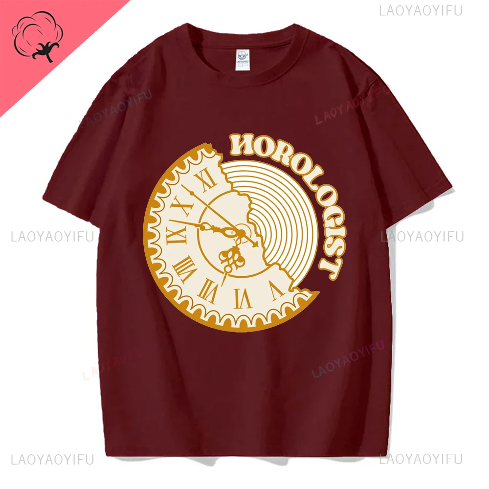 Horologist Vintage Watch Collector Watchmaker Clockmaker Graphic Printed Tshirt Streetwear Casual Fashion Cotton Man T-shirt