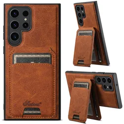 EUCAGR Wallet Phone Case Card Holder Leather Magnetic Cover For Samsung Galaxy S26 Ultra S25 S24 S23 S22 Plus Ultra Note 20Ultra