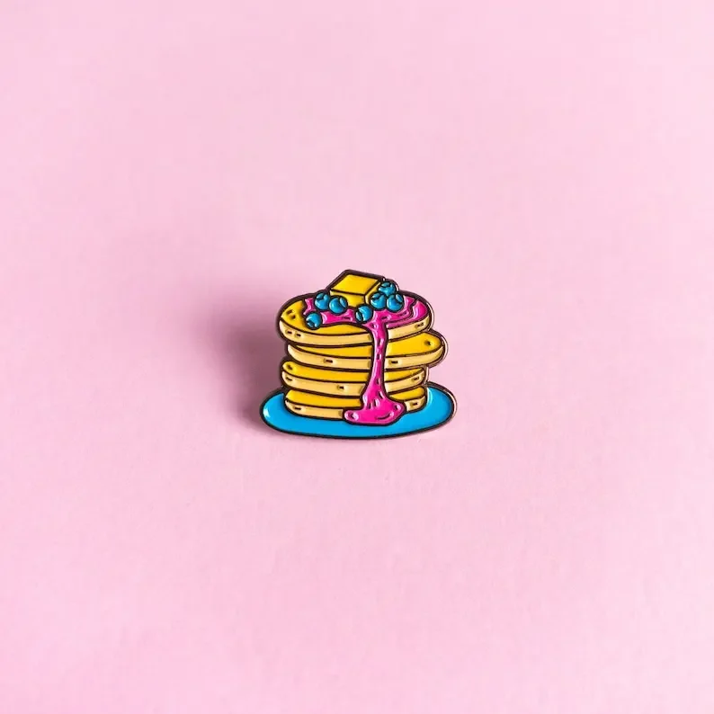 Pin de orgullo Pansexual para panqueques, Pin de esmalte Queer arcoíris, sartén LGBT, accesorios de orgullo sutiles